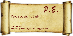 Paczolay Elek névjegykártya