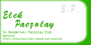 elek paczolay business card